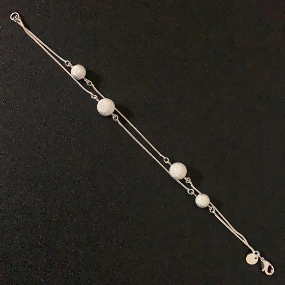Sparkling Ball Link Double Chain Bracelet - Picture 4 of 4